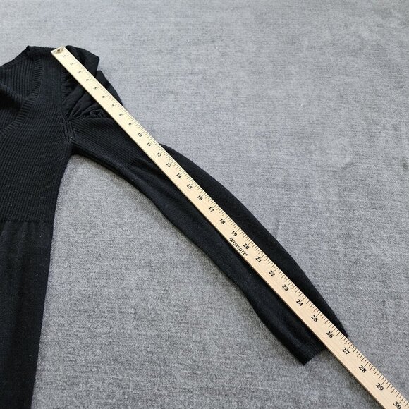 Sisley Sweater Dress Women S Black Long Puff Sleeves Boho Knit Alpaca Wool Blend - Picture 6 of 16